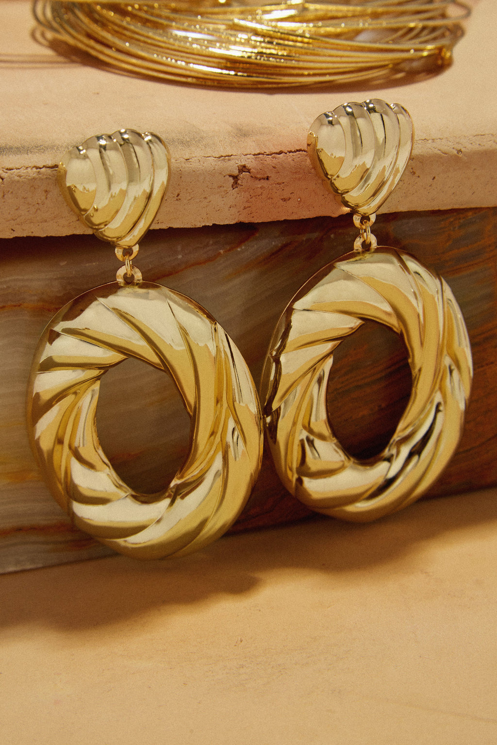 Nala Dangle Statement Earring - Gold